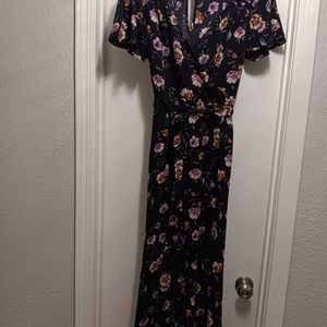 Black Floral Jumpsuit Med